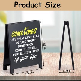 The Smallest Step Being The Biggest Step Of Your Life Inspirational Office Decor Positive Desk Decor Motivational Plaque Desk Sign for Office Table Shelf Coworker Gift for Birthday White Elephant Gift