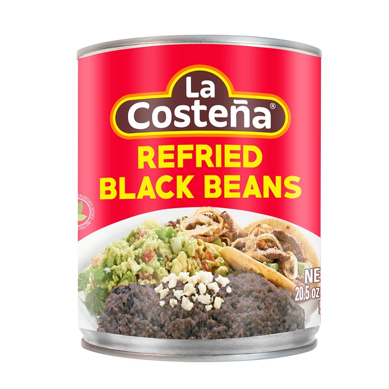 La Costeña Refried Black Beans, 20.5 Ounce Can (Pack of