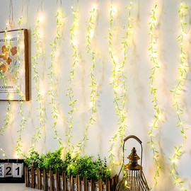 XEERUN Ivy Fairy Lights, 12 m Fairy Lights Ivy Artificial Solar Fairy Lights Outdoor with 100 LEDs, 8 Modes Ivy Garland with Fairy Lights for Gardens Balcony Patio Fence Decoration