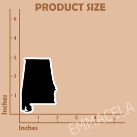 (3PCS) Alabama State Map Sticker, US State Map Sticker - Waterproof Vinyl Decal for Tumblers, Water Bottles, Laptops, Books, Scrapbooks, Great for Alabama Lovers 3 x 2 Inch