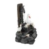 LuxenHome 3 Tiered Resin Duck Family Outdoor Fountain with LED