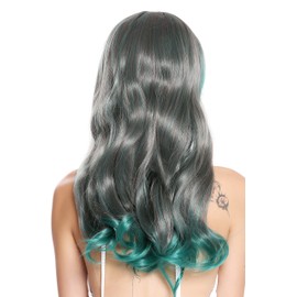 WIG ME UP - 6083-1102TBD Women's Wig Elegant Long Wavy Parting Grey Green Red Mix