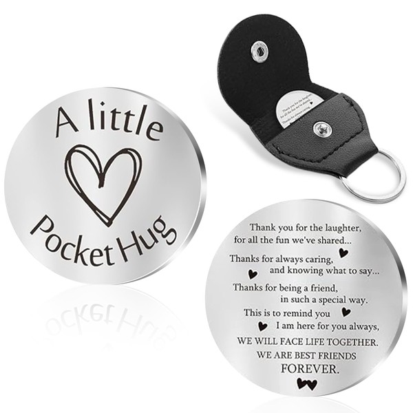 Brainy Pocket Hug Token Long Distance Friendship Keepsake Stainless Steel