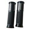 MotorToGo Black CNC Aluminum 7/8" Handlebar Open-End Rubber Gel Grips