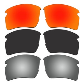 ACOMPATIBLE 3 Pair Replacement Polarized Lenses for Oakley Flak 2.0 XL Sunglasses Pack P1