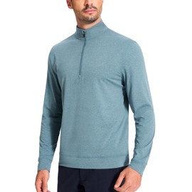 E-LIINJOYE Men's 1/4 Zip Long Sleeve Quick Dry Casual Quarter Pullover Outdoor Lightweight Running Fishing Sweatshirts，5XL,P2