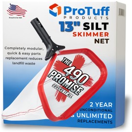 ProTuff 13" Spa Silt Net - 2 Year Unconditional Free Replacement - Heavy Duty Ultra Fine Mesh Silt & Sand Skimmer Cleans 3X Faster Than Vacuum - 13 inch Leaf Rake Bag for Pollen