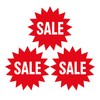 "Sale" Sticker Set 3 Pack – Bold Red Starburst Design,
