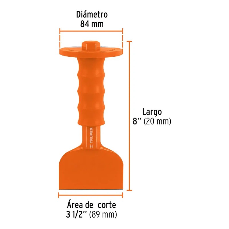 Cincel Ladrillero, 3-1/2 X 8', Con Grip Truper 12193