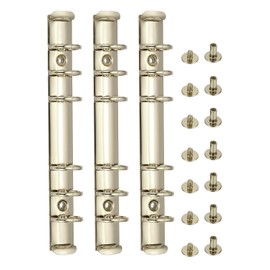 PATIKIL 6 Holes Ring Binder, A6 Notebook 20mm Book Binding Kits Planner Maker Binder Ring Clip Mechanisms with Screw for Journal Bill Paper, Gold, 3 Set