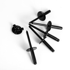 ALL Black 3/16" x 1Large Flange Tri-Fold Exploding Aluminum Pop Rivets 50pcs