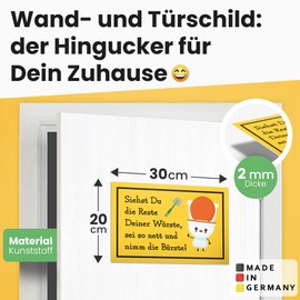 DankeDir! Nimm die Bürste Sign 30 x 20 cm Wall Men's Funny Decorative Door Sign Guest Toilet Guest Toilet Toilet Sign Funny Toilet Sign for Hanging Toilet Sign