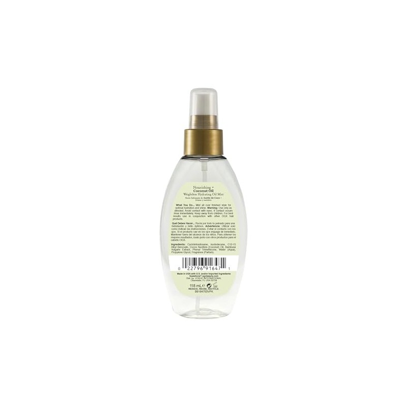 OGX, Tratamiento Capilar Nutritivo de Aceite de Coco, 125 ml