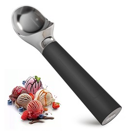Heated Ice Cream Scoop, Electric Scooper for Hard IceCream, Self Warming Spoon Max to 158℉, Rechargeable Battery, Rust-Proof Metal, Easy to Clean(Black)