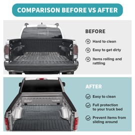 Truck Bed Mat Compatible for 1999-2016 Ford Super Duty F250/F350/F450 Accessories 6.5Ft Vehicle Bed Mat Custom Fit All Weather Protection TPE Heavy Duty Pickup Cargo Mat