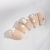 Crystal Flower Handmade Nail Tips - Short Almond / 크리스탈