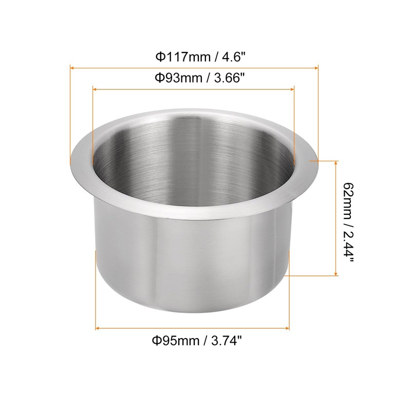 uxcell 201 Stainless Steel Drop-in Cup, 2.44" x 4.6" Drink