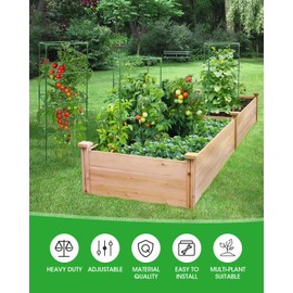 MYMULIKE 6 Pack Tomato Cage, Square Tomato Cages for Garden, Plant Trellis for Pots, Raised Garden Bed, Plant Support Stakes- 20 Clips Included