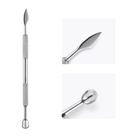 siyuwuro Cuticle Pusher with Dual Ended Horseshoe Shaped & Angled Blade Stainless Steel Nail Cleaner Pusher Nail Care Tool for Manicure Pedicure, Nail Art Salon/Spa/Home Use