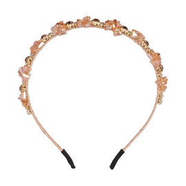 FRCOLOR Bejeweled Headband Rhinestone Hairband Sparkling Flower Hairbands Jewelry Fashion Beaded Headbands Women Hair Accessory Braide Hair Hoop Orange Rhinestone Headpiece