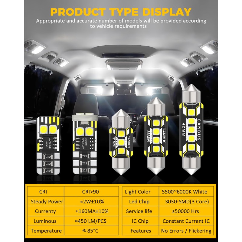 BMT xms Car Interior LED Light Replacement for Honda Pilot