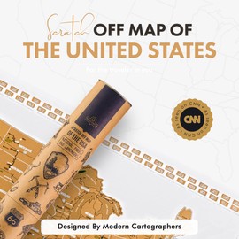 Travelization Scratch Off Map of United States 24" x 17" Frameable USA Scratch Map with National Parks, Highest Peaks and Vibrant Colors, Ideal for Travelers, White