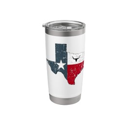 Distressed Texas State Flag Stainless Steel Insulated Tumbler