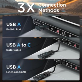 DYUZO 2in1 CarPlay Android Auto Wireless Adapter, Mini Car Play Android Auto Cars Stick, Stability Automatic Connection for OEM Wired CarPlay Android Auto 2025 Upgrade, Blue