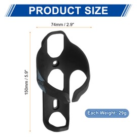 HARFINGTON Bike Water Bottle Holder Carbon Fiber Universal Bicycle Bottle Cages Lightweight Cycling Cup Holder with Screws for Road MTB Gravel, Blue