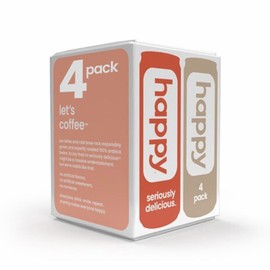 happy coffee canned mocha, caramel, vanilla latte, 11 oz. cans, 4 count, 100% arabica beans, no artificial flavors or sweeteners, FLAVORED COFFEE