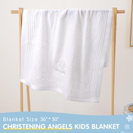 Booulfi Baby Blanket Newborn Toddler Boys Girls White Receiving Blankets Shawl Baptism Christening Unisex Neutral Stroller Nursing Cover