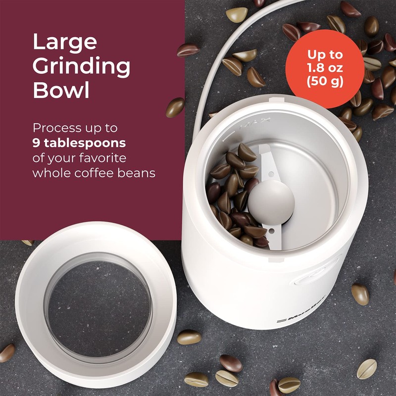 MuellerLiving Electric Coffee Grinder for Spice, Nut, Herbs and Coffee