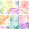 KSIWRE Watercolor Stationary Letter and Envelopes, 24 Lined Writing Paper