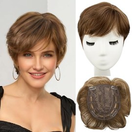 Postizos para el cabello para mujeres Postizos para el cabello con corte Pixie corto Postizos para cabello para mujeres con cabello fino Postizos...  