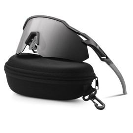 suoso TR90 Quick Glasses Polarised Sports Glasses Frame MTB Cycling Glasses for Men and Women Sports Sunglasses UV400 Protection Sport for Bicycle / Ebike / Running Grey