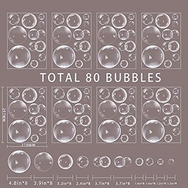 Calcomanía de pared transparente con burbujas para niños bajo el mar, decoración de fiesta de cumpleaños de color azul y blanco, decoración de fondo de océano, jabón de agua, decoración de baño para