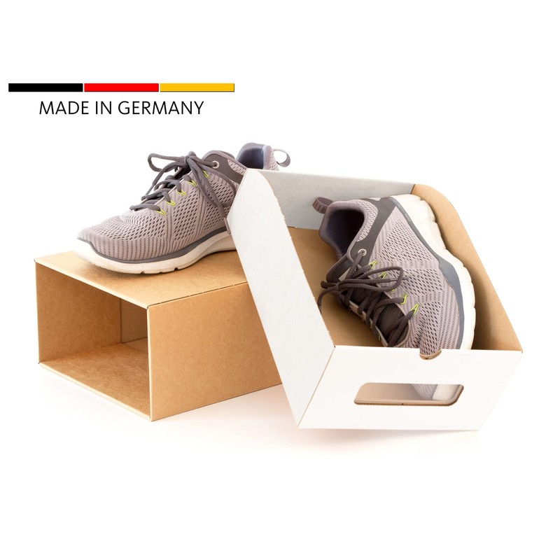 BigDean 20x Shoe Storage Brown / White with Viewing Window