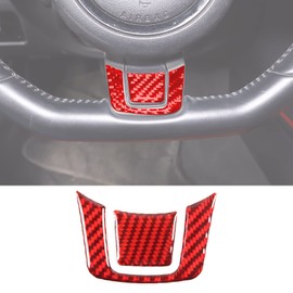 Daeiclru Car Steering Wheel Sticker Compatible with Jaguar F-TYPE 2013-2022, Steering Wheel Trim Cover Sticker Accessories, 2PCS (Red)