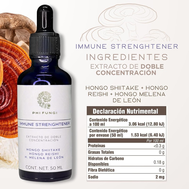 Extracto de Reishi, Shiitake y Melena de León de Doble