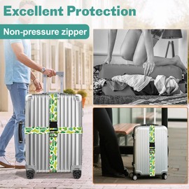 Luggage Straps, 2 Pcs Luggage Straps for Suitcases Strap Suitcase Belts, Baggage Identifiers Suit Case Accessories with Buckle Nylon Adjustable Band Over Handle for Airport(05)