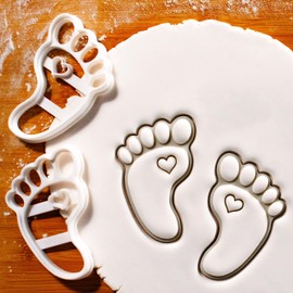 BAKERLOGY Love in Every Step Cute Footprints Cookie Cutter - Detailed Cookie Cutter Design for Baking and Crafting, Ideal for Fondant, Dough, Clay