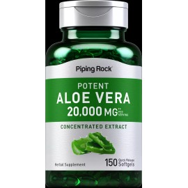 Piping Rock Aloe Vera Capsules | 20000mg | 150 Softgels | Non-GMO | by Piping Rock
