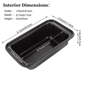 QTLCOHD 6 Pack Bread Pans 8" x 4" Nonstick Loaf Pans for Homemade Bread Carbon Steel Mini Bread Loaf Pan for Baking