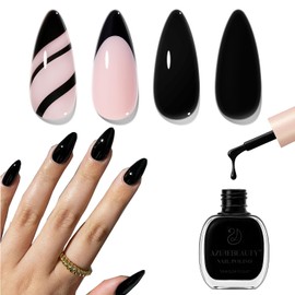 AZUREBEAUTY Nail Polish,Piano Black Quick Dry Complete Natural Super Lustrous,Professional for DIY Manicure and Pedicure at Home