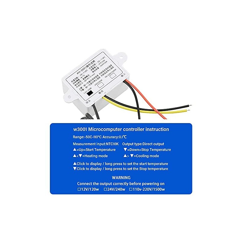 BGTXINGI XH-W3001 DC 12V 10A Microcomputer Digital Temperature Controller Digital