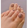 Leopard Print Press on Toenails Short Square Fake Toes Nude