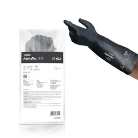 Ansell AlphaTec 53-002 Anti-Static Neoprene Chemical Resistant Protection Work Gloves for Automotive, Utilities, Recycling Industries, XL Black (1 Pair)
