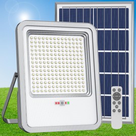 TENKOO Solar Street Flood Lights Outdoor 3000W Solar Parking Lot Lights Dusk to Dawn 150000LM Street Lights IP67 Waterproof Security Commercial Lighting with 16.4ft Cables for Yard, Garden, Pathway