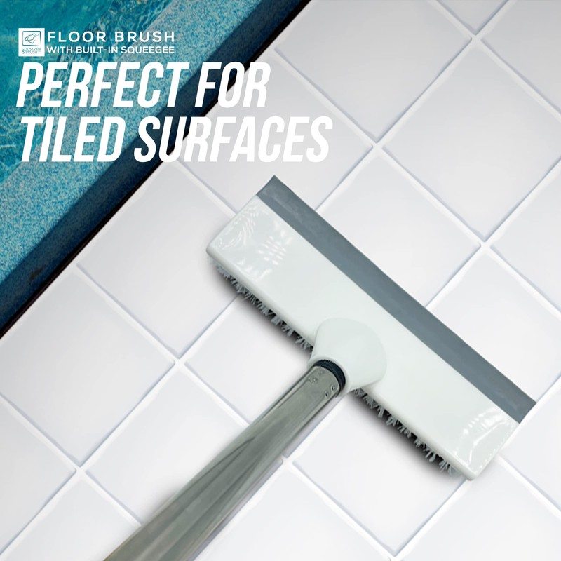 Floor Squeegee Broom Scrubbing Brush with Stiff Brush Bristles and