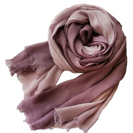 ANIDL Cotton Linen Fashion Scarf,Gradient Two-tone Four Season Scarf Shawl Beach Gauze,Long Lightweight Travel scarf 75"×35" (Light purple + dark purple)